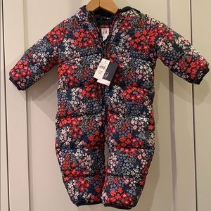 Baby Gap floral snow suit with fleece lining